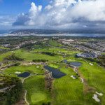 OBIDOS, PORTUGAL - SEPTEMBER 14: An aerial view of the Royal Obidos Spa & Golf Resort is seen prior to the Open de Portugal at Royal Obidos 2022 at Royal Obidos Spa & Golf Resort on September 14, 2022 in Obidos, Portugal. (Photo by Octavio Passos/Getty Images)